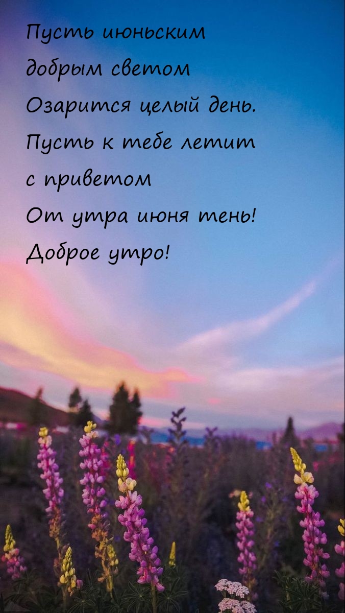 Пусть июньским добрым светом озарится целый день.