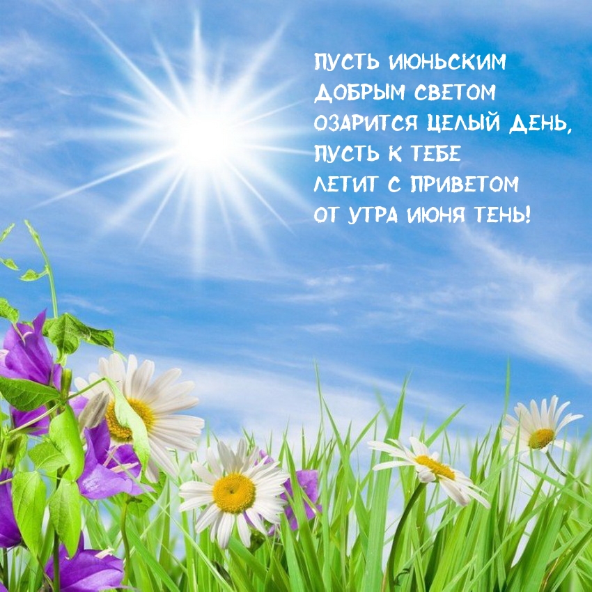 Пусть июньским добрым светом озарится целый день.