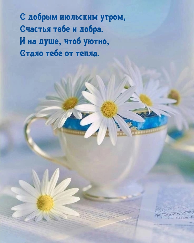 С добрым июльским утром, счастья тебе и добра.
