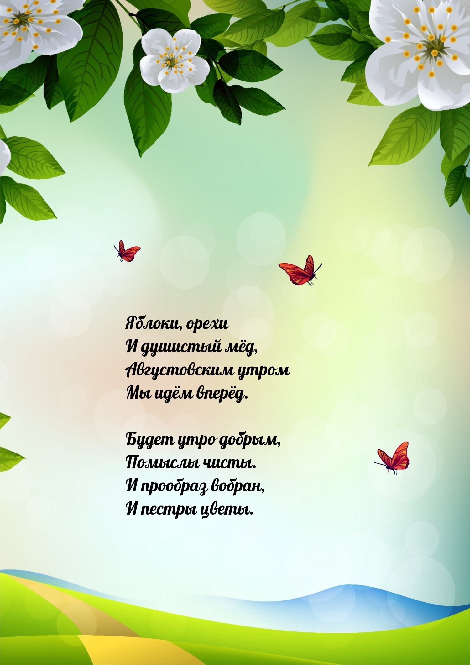 Августовским утром мы идём вперёд.