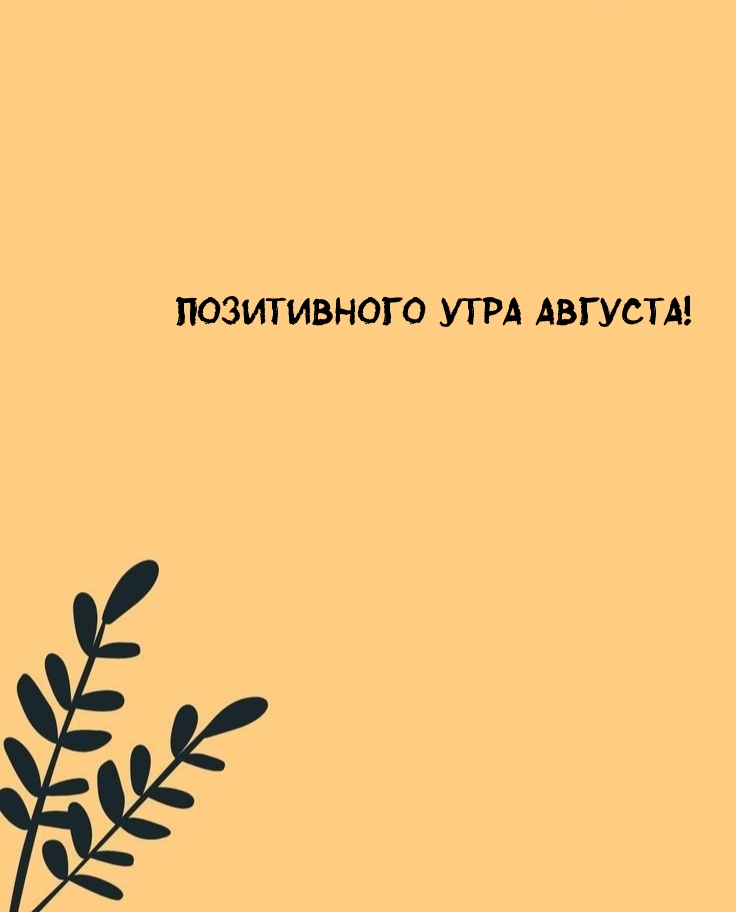 Позитивного утра августа!