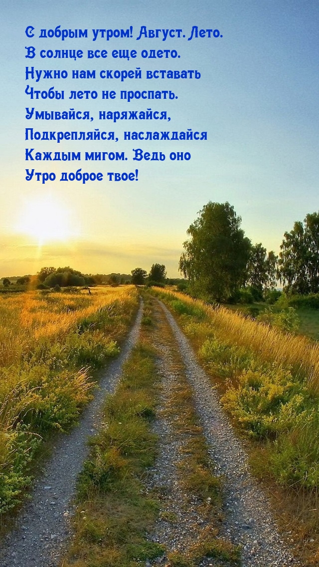 С добрым утром! Август. Лето. В солнце все еще одето.