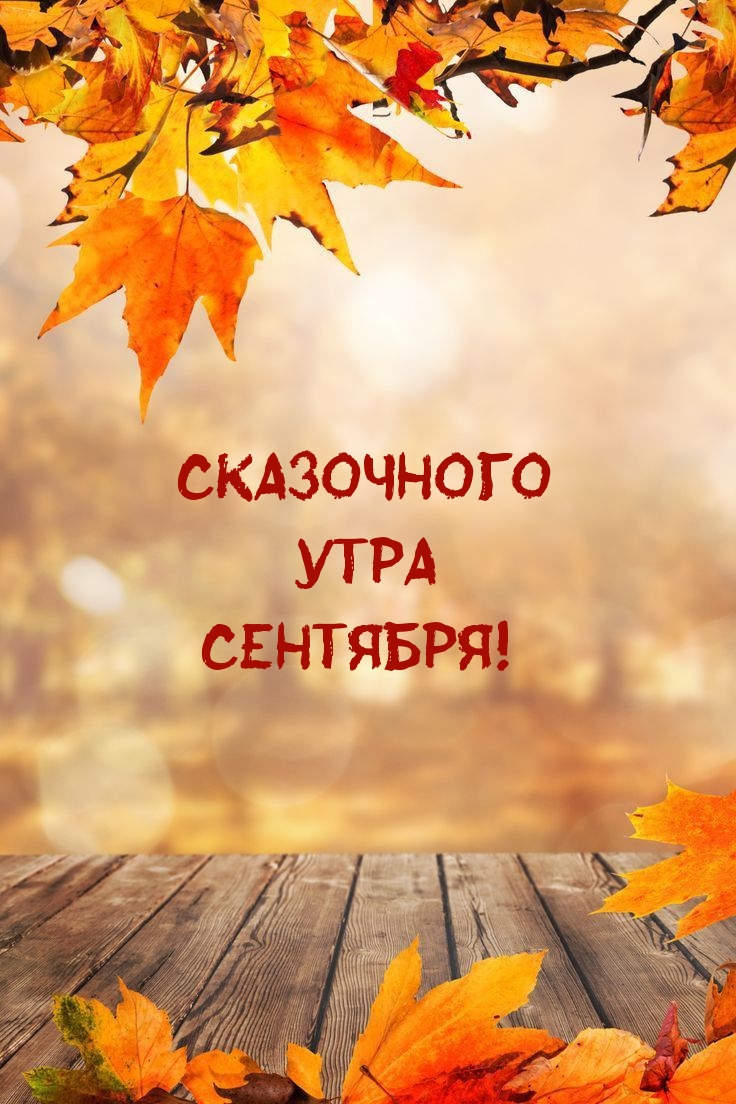 Сказочного утра сентября!