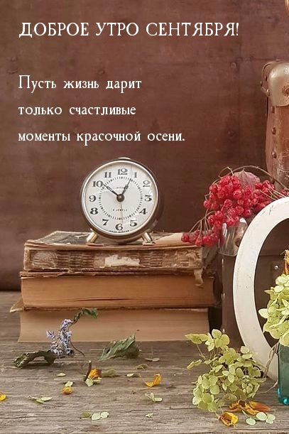 Доброе утро сентября! Пусть жизнь дарит только счастливые моменты 
