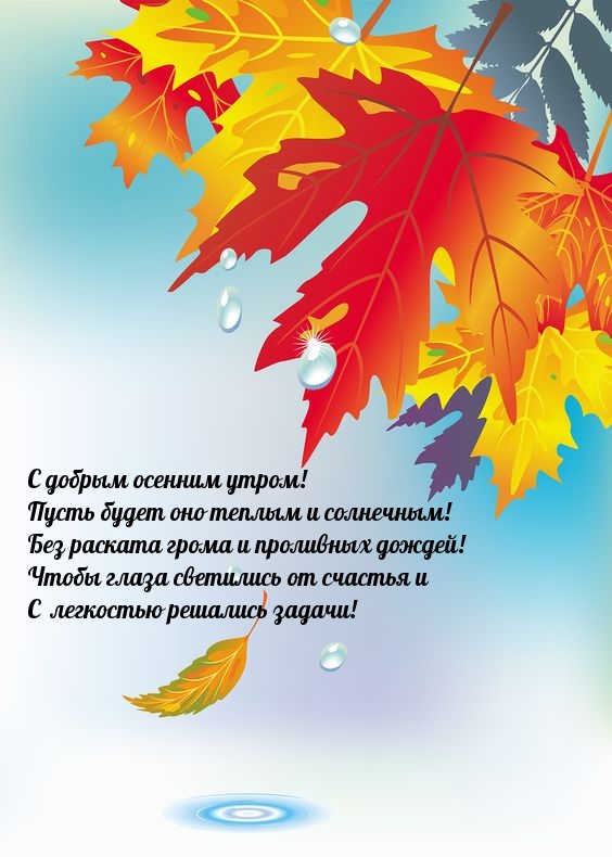 С добрым осенним утром! Пусть будет оно теплым и солнечным! 