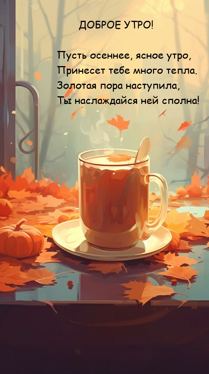 Пусть осеннее, ясное утро, принесет тебе много тепла.