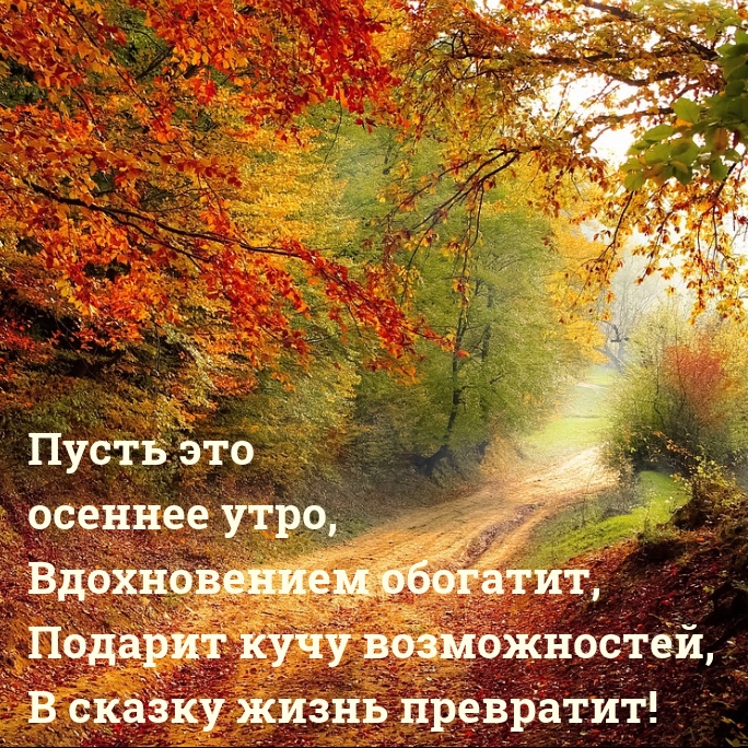 Пусть это осеннее утро, вдохновением обогатит