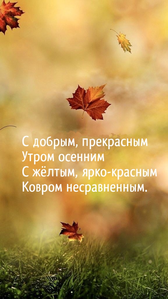 С добрым, прекрасным утром осенним с жёлтым, ярко-красным