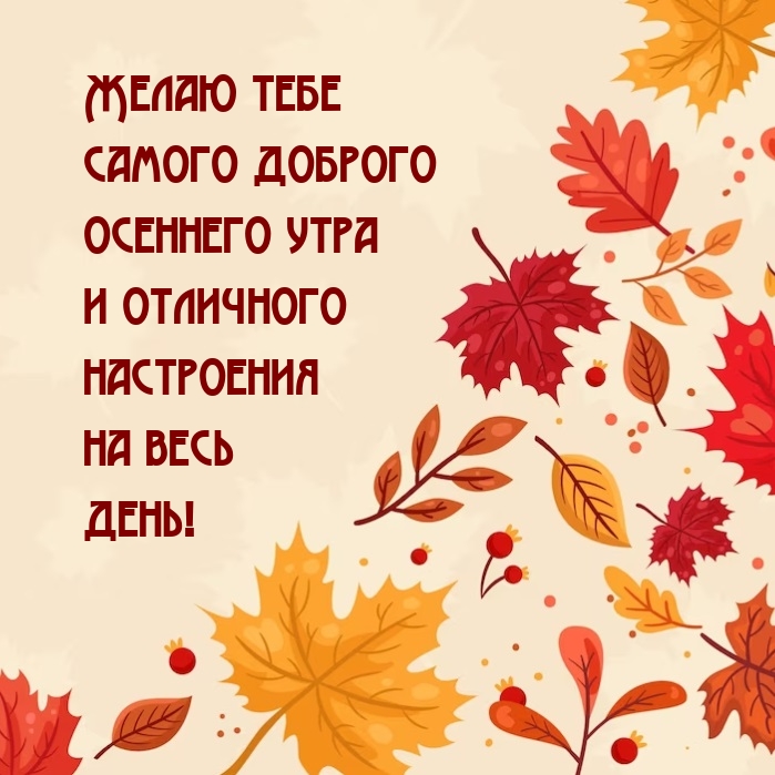 Желаю тебе самого доброго осеннего утра и отличного настроения
