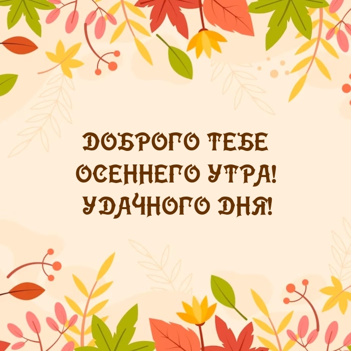 Доброго тебе осеннего утра! Удачного дня!