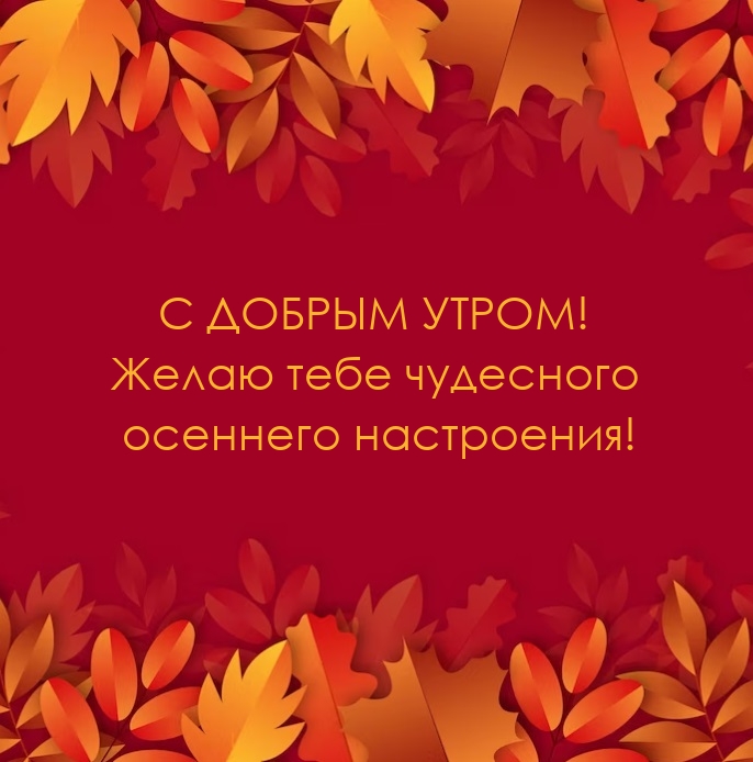 С добрым утром! Желаю тебе чудесного осеннего настроения!