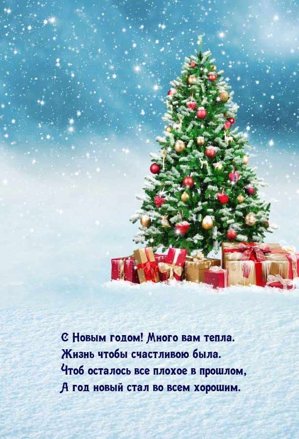 С Новым годом! Много вам тепла. Жизнь чтобы счастливою была.