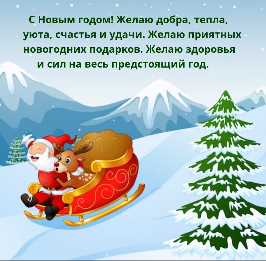 С Новым годом! Желаю добра, тепла, уюта, счастья и удачи.