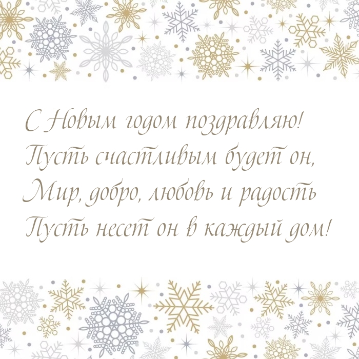 С Новым годом поздравляю! Пусть счастливым будет он