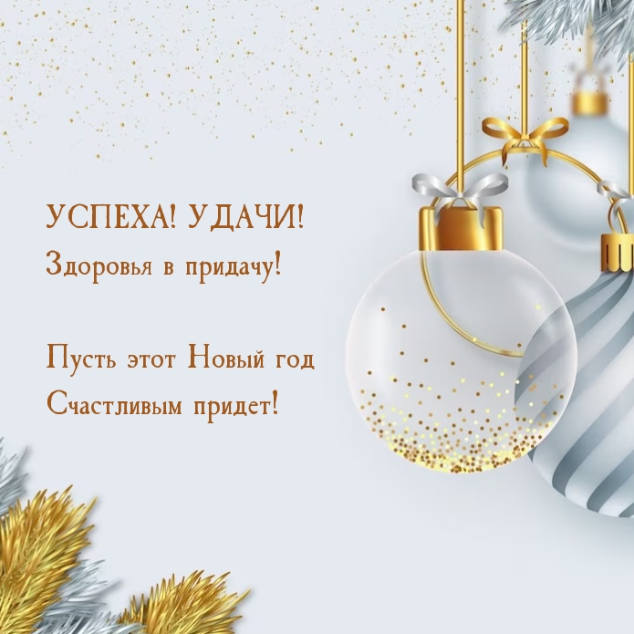 Здоровья в придачу! Пусть этот Новый год счастливым придет!