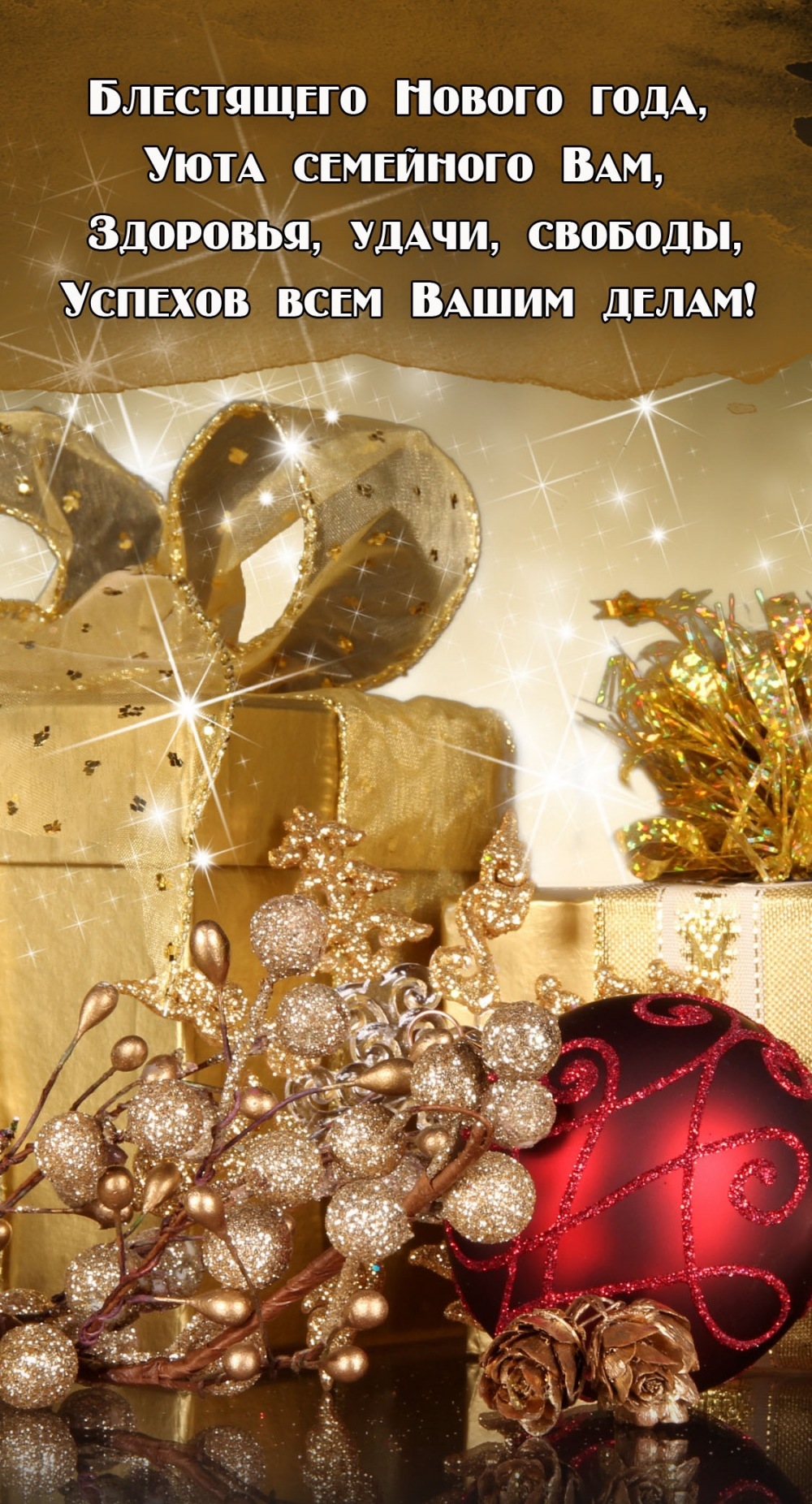 Блестящего Нового года, уюта семейного Вам