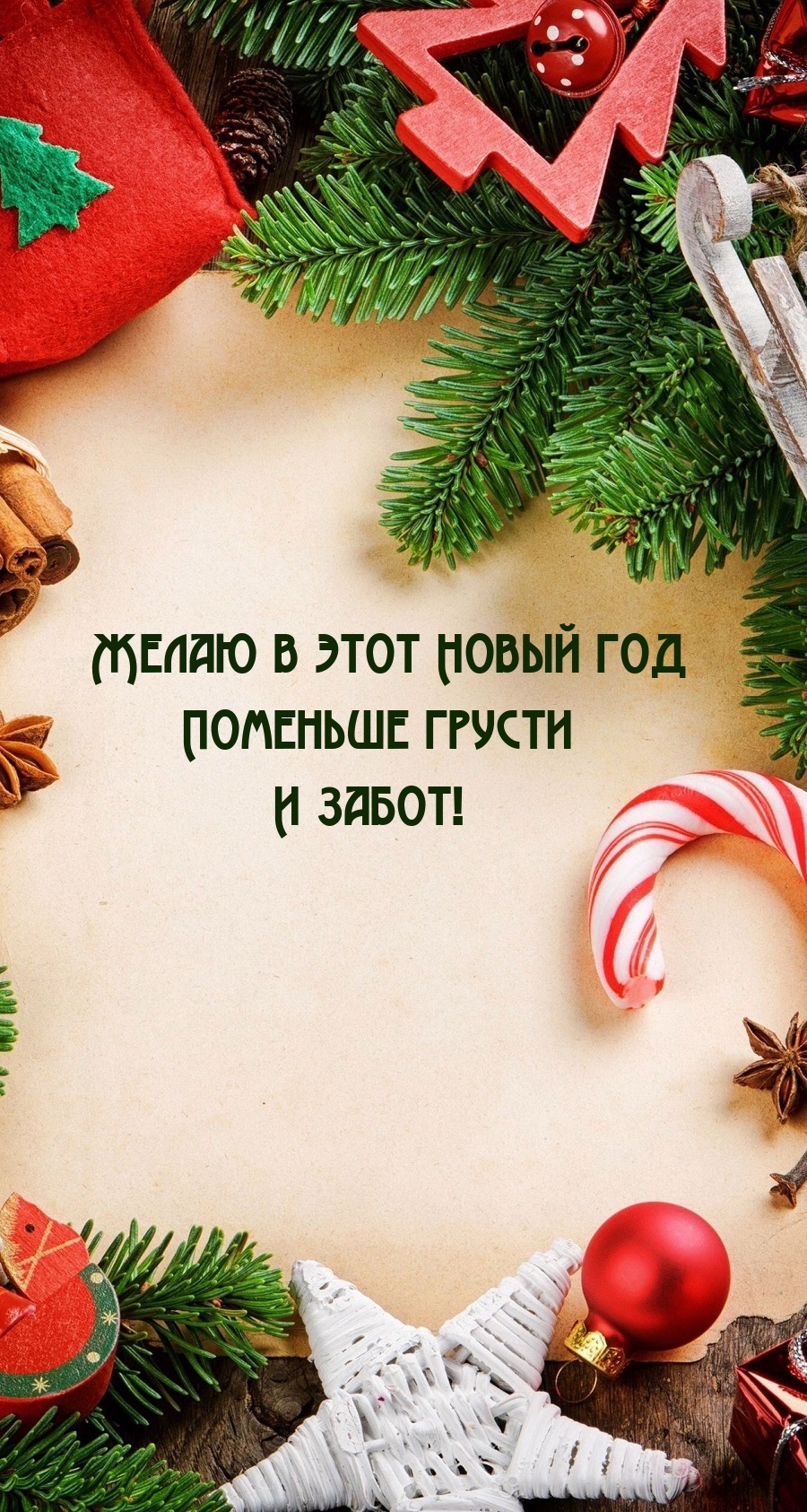 Желаю в этот Новый год поменьше грусти и забот!