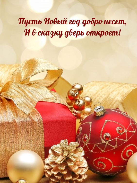 Пусть Новый год добро несет, и в сказку дверь откроет!