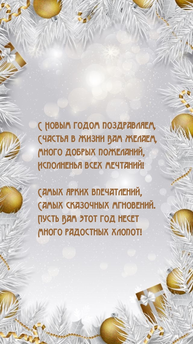 С Новым годом поздравляем, счастья в жизни Вам желаем