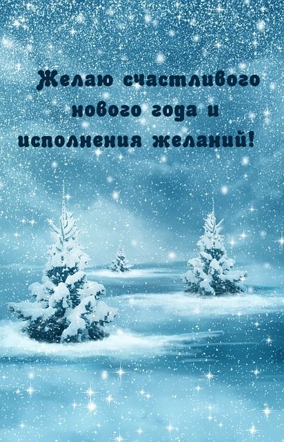 Желаю счастливого нового года и исполнения желаний!