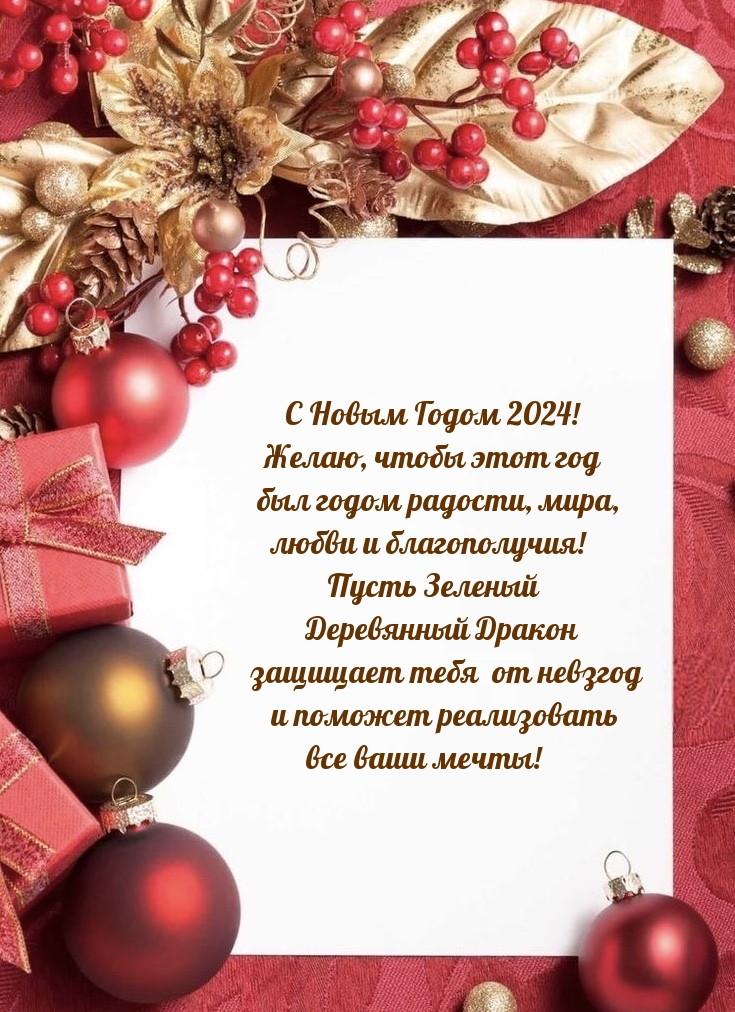 С Новым Годом 2024! Желаю, чтобы этот год был годом радости