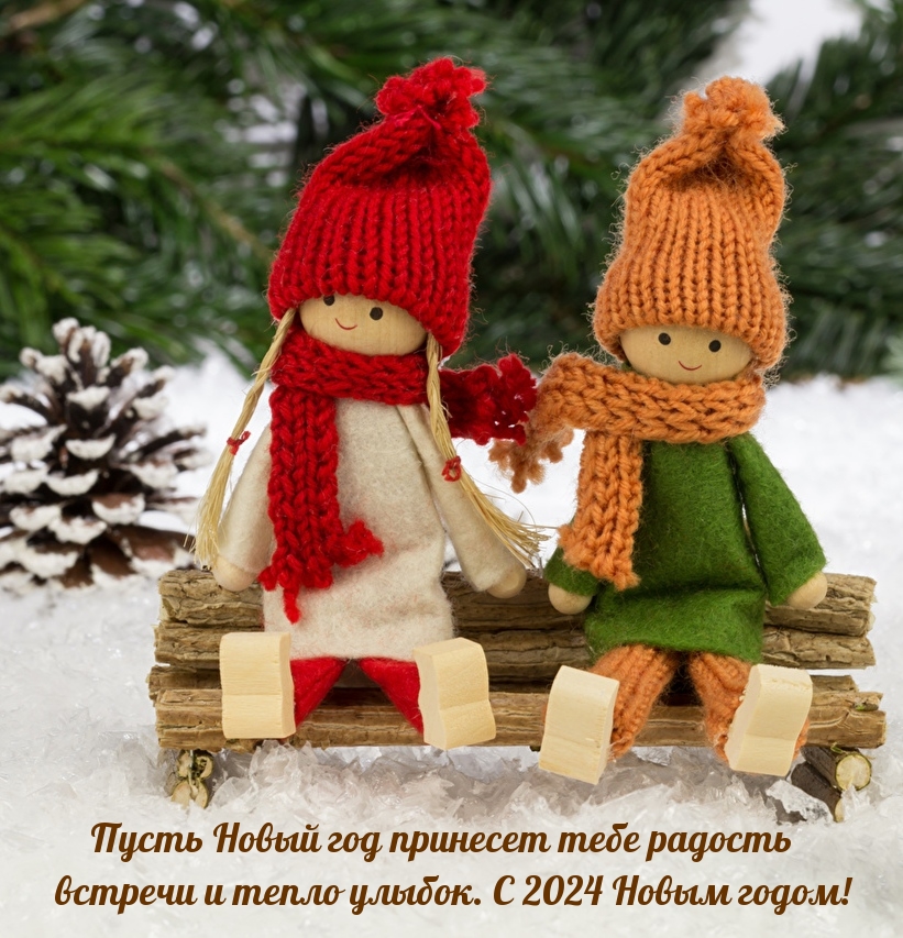 Пусть Новый 2024 год принесет тебе радость встречи и тепло улыбок.