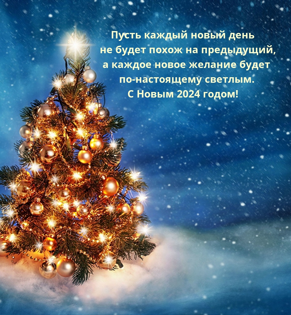 С Новым 2024! Пусть каждый новый день не будет похож на предыдущий