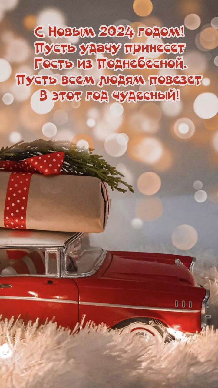 С Новым 2024 годом! Пусть удачу принесет гость из Поднебесной.