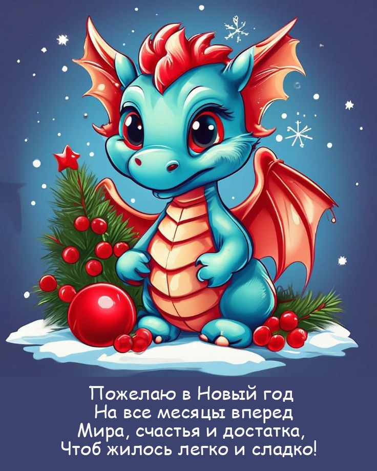 Год дракона. В Новый год на все месяцы вперед мира, счастья 