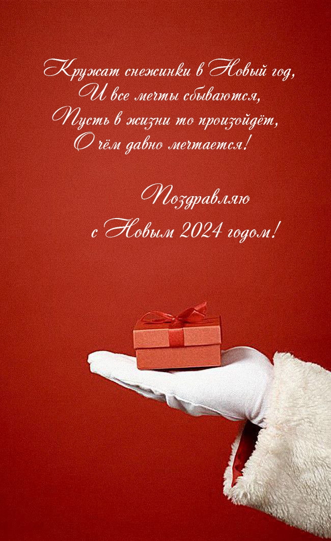 Поздравляю с Новым 2024 годом! Кружат снежинки в Новый год