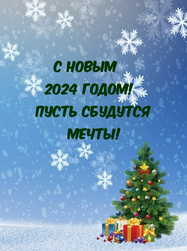 С новым 2024 годом! Пусть сбудутся мечты!