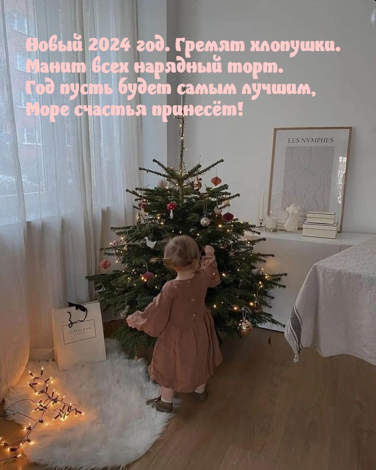 Новый 2024 год. Гремят хлопушки. Манит всех нарядный торт.