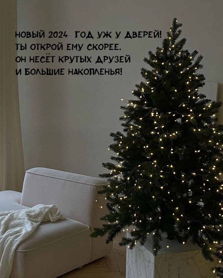 Новый 2024  год уж у дверей! Ты открой ему скорее.