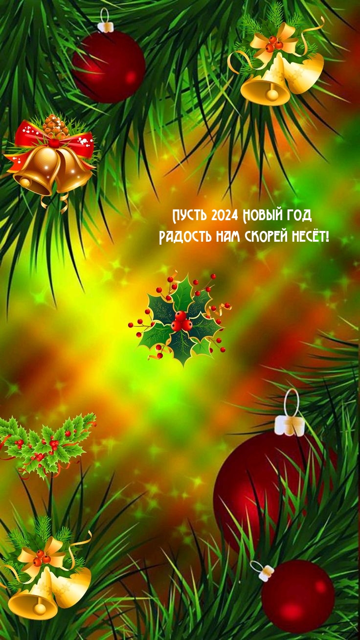 Пусть 2024 Новый год радость нам скорей несёт!