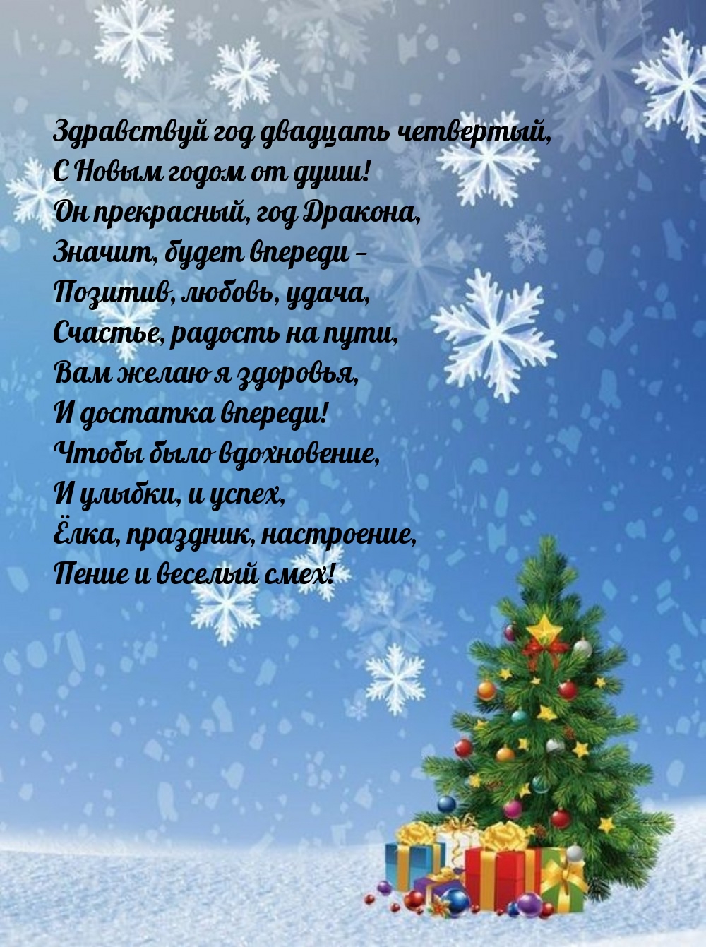 Здравствуй год двадцать четвертый, с Новым годом от души!