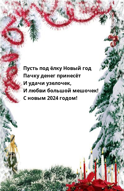 Пусть под ёлку Новый 2024 год пачку денег принесёт