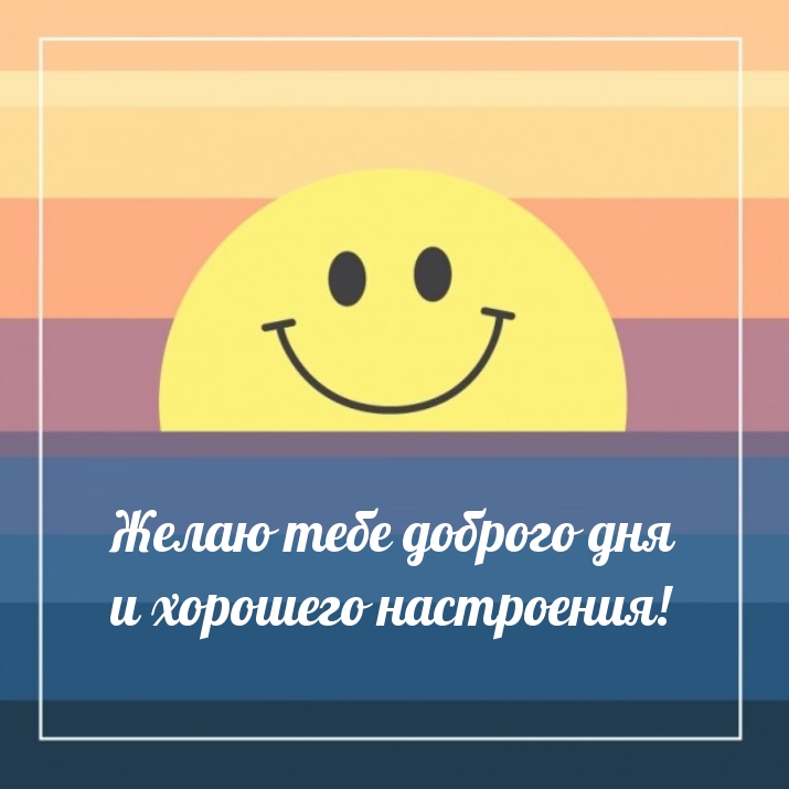 Желаю тебе доброго дня и хорошего настроения!