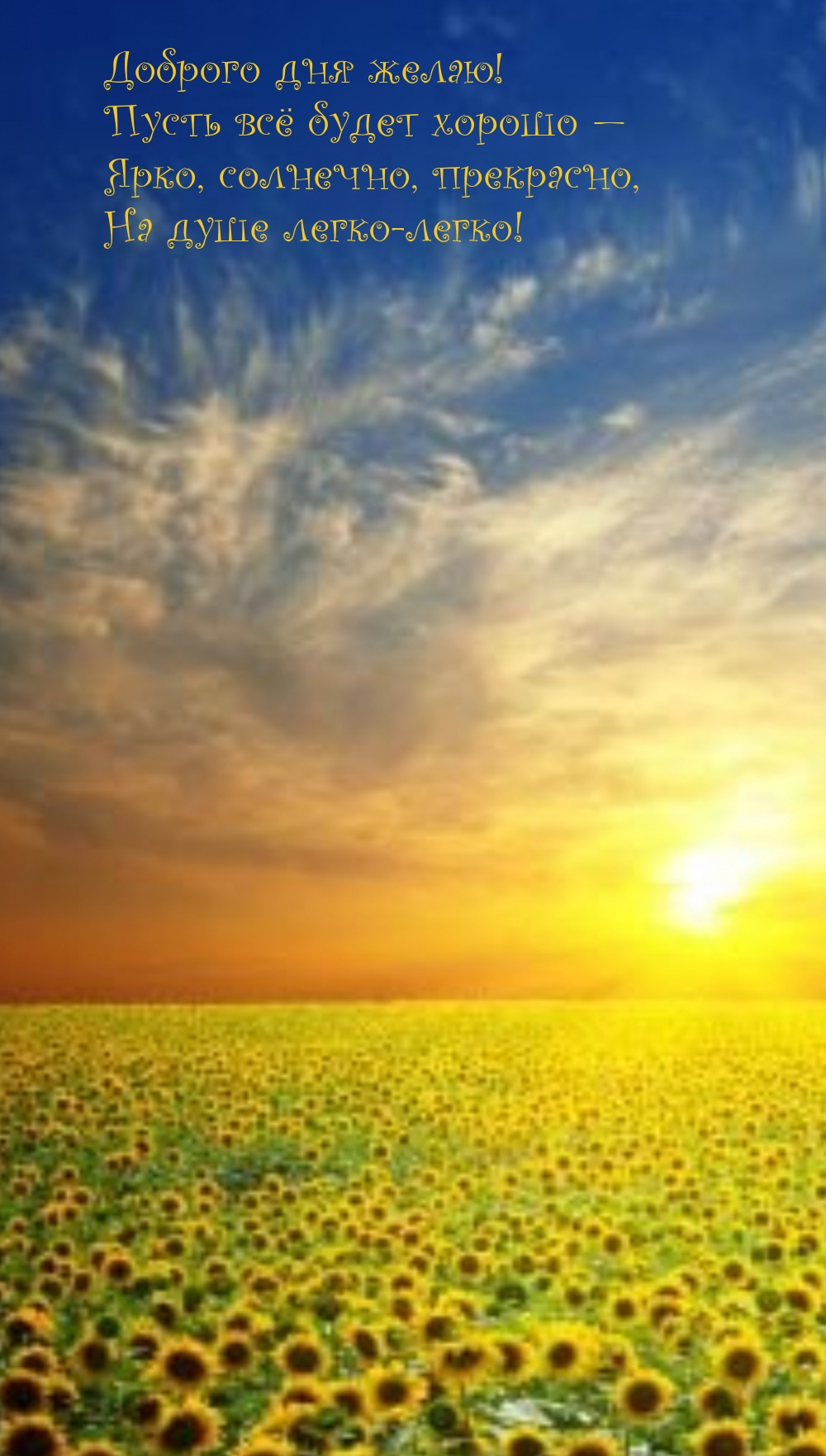 Доброго дня желаю! Пусть всё будет хорошо — ярко, солнечно