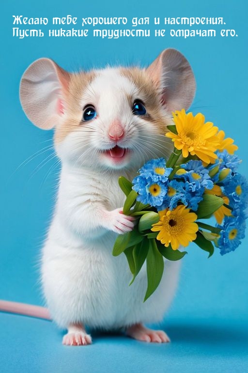 Хорошего для и настроения. Пусть никакие трудности не омрачат его.