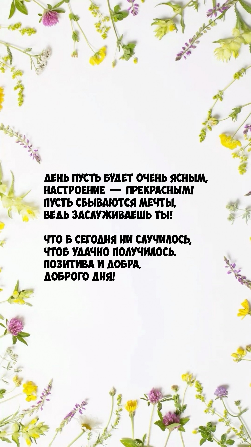 День пусть будет очень ясным, настроение — прекрасным!