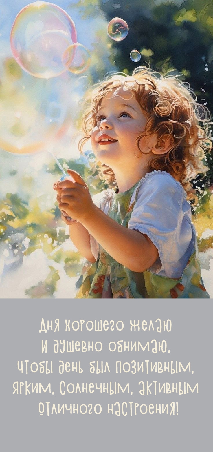 Дня хорошего желаю и душевно обнимаю, чтобы день был позитивным