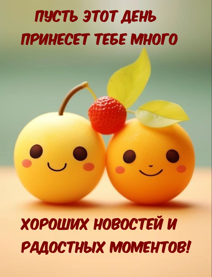 Пусть этот день принесет тебе много хороших новостей 