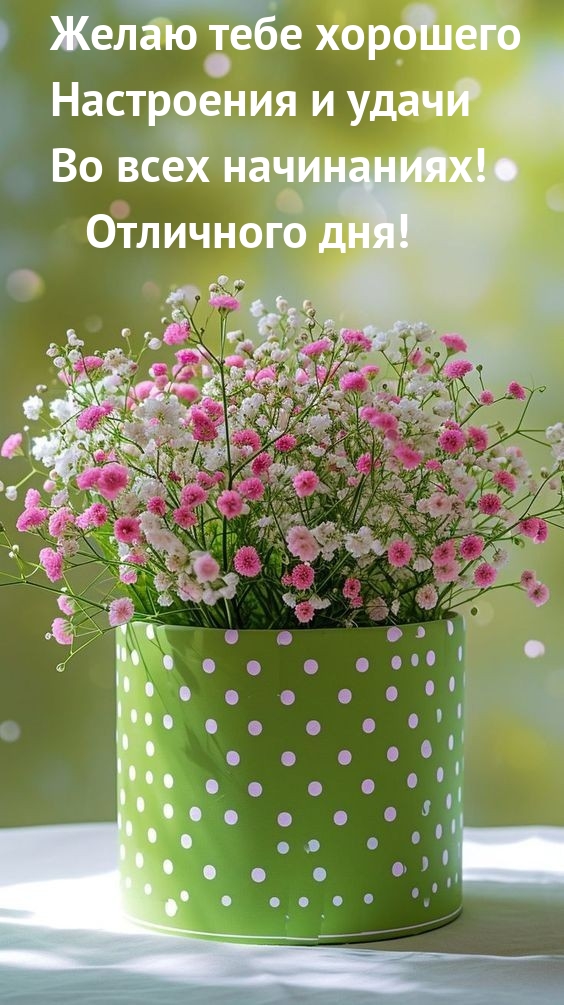 Хорошего настроения и удачи во всех начинаниях! Отличного дня!