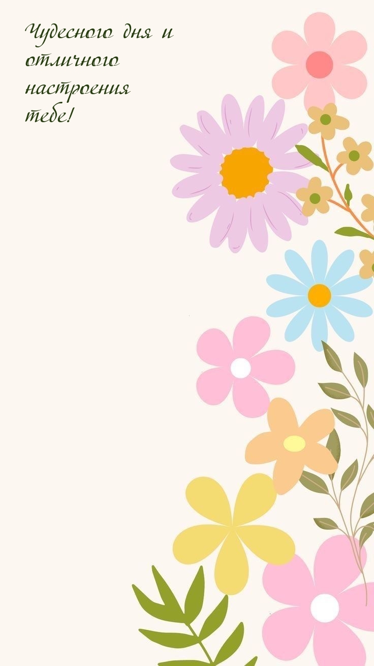 Чудесного дня и отличного настроения тебе!