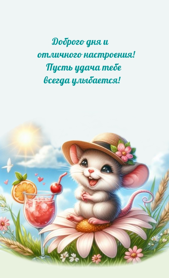Доброго дня и отличного настроения! Пусть удача всегда улыбается!