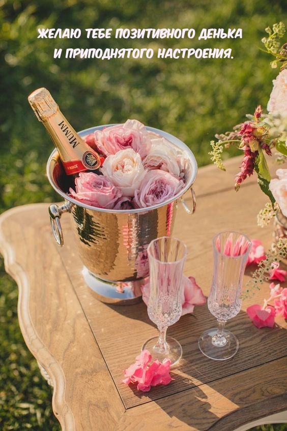 Желаю тебе позитивного денька и приподнятого настроения.