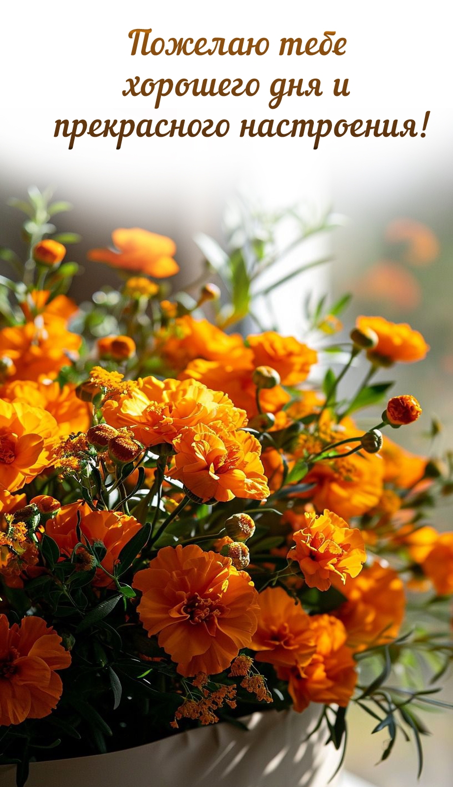 Пожелаю тебе хорошего дня и прекрасного настроения!