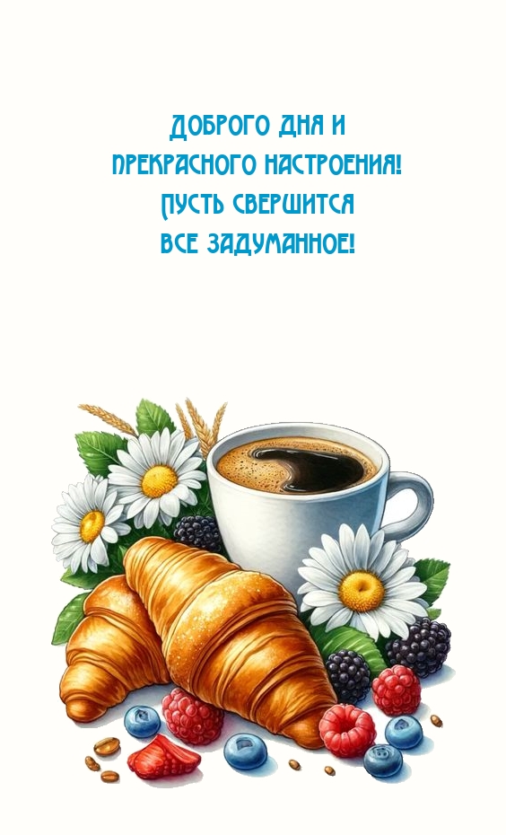 Доброго дня и прекрасного настроения! Пусть свершится все задуманное!