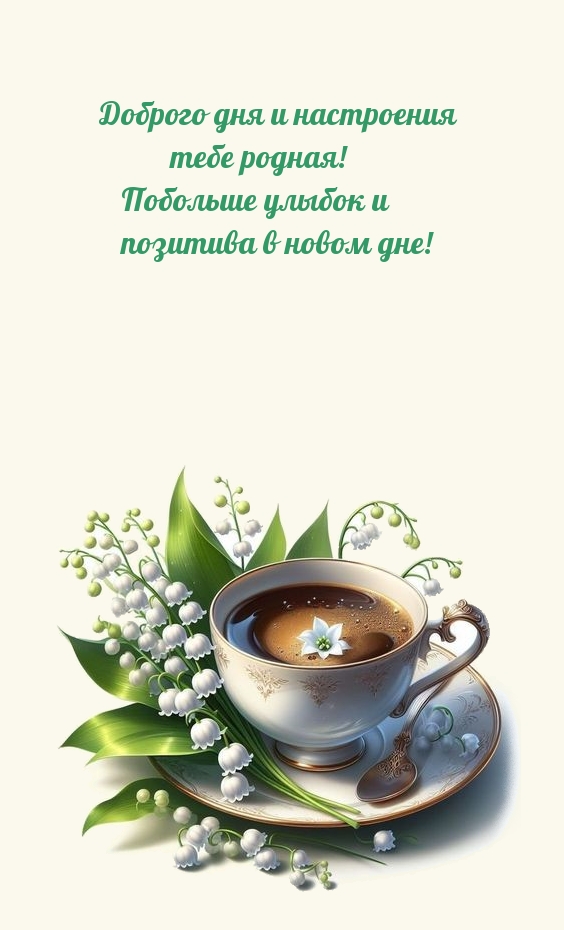 Доброго дня и настроения тебе родная! Побольше улыбок