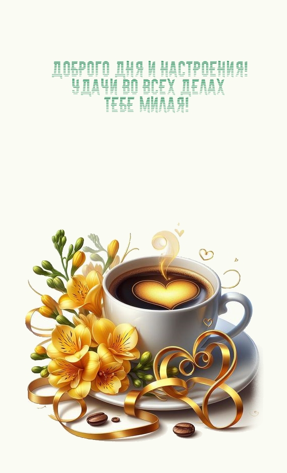 Доброго дня и настроения! Удачи во всех делах тебе милая!